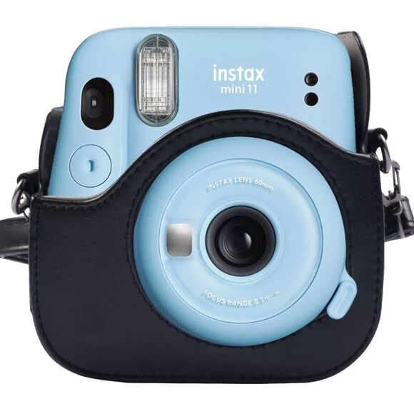 Fujifilm Instax Mini 11 Case Black PU Leather with Adjustable Shoulder Strap - Picture 6 of 6